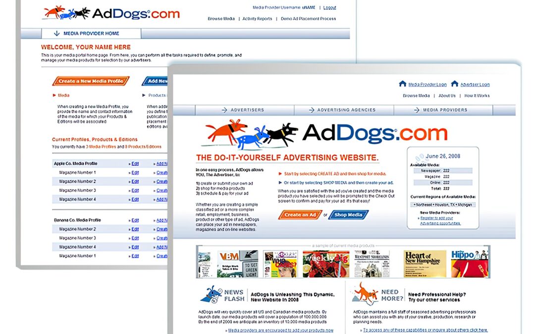 Ad Dogs — website design/architecture