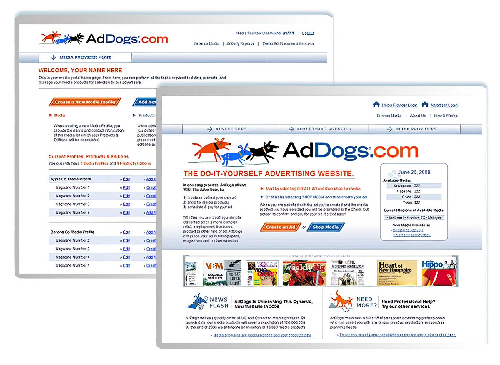 Ad Dogs — website design/architecture