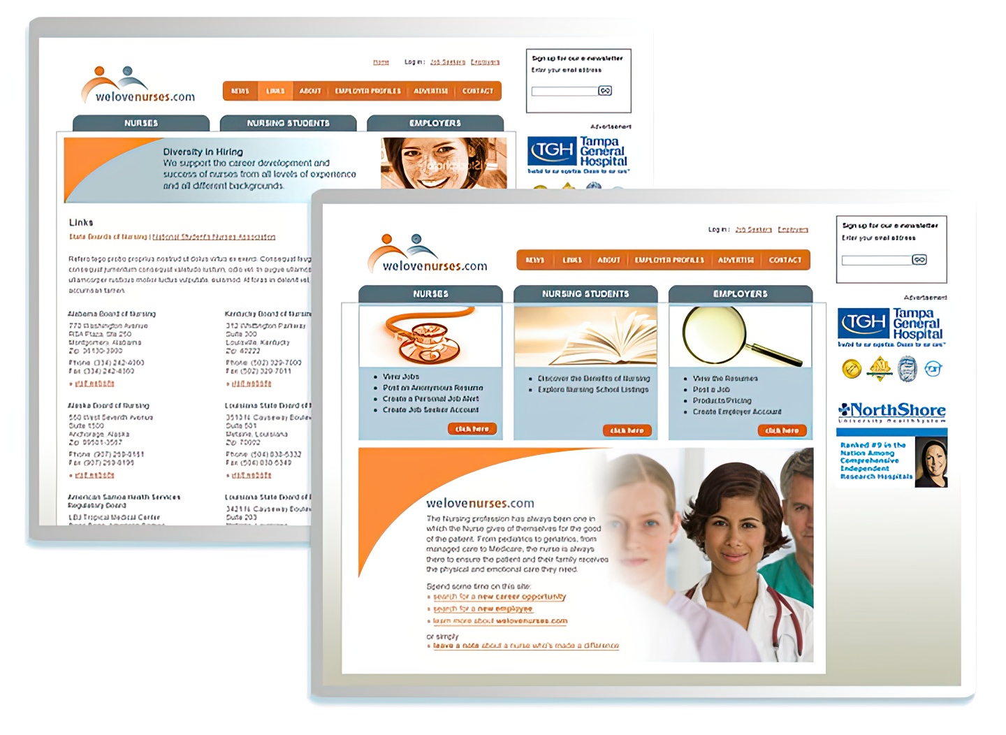 We Love Nurses — recruitment site